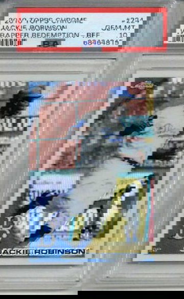2010 TOPPS CHROME WRAPPER REDEMPTION REFRACTOR #224 JACKIE ROBINSON PSA 10 RARE