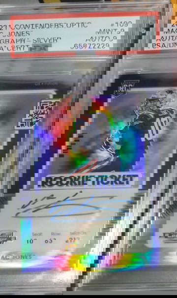 2021 Contenders Optic Mac Jones ROOKIE TICKET Silver PSA 9 Auto