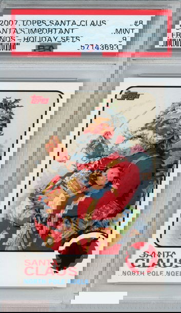 2007 TOPPS SANTA CLAUS SANTAS IMPORTANT FRIENDS #8 HOLIDAY SETS PSA 9 MINT