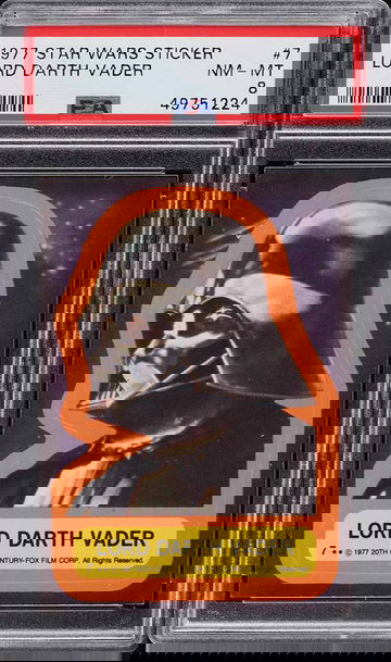 1977 TOPPS STAR WARS STICKERS LORD DARTH VADER #7 PSA 8 NM-MT