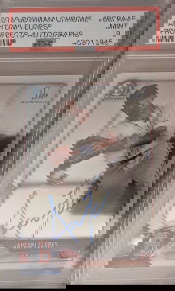 2018 Bowman Chrome Antoni Flores 1st First Prospects Autographs #BCPAAF PSA 9