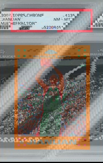 2007 Topps Chrome 135 YI JIANLIAN Rookie Orange Refractor /199 PSA 8 RC (POP 1 - Only 4 higher)