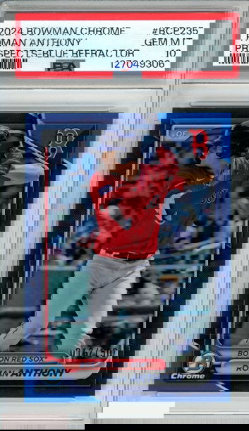 2024 BOWMAN CHROME PROSPECTS ROMAN ANTHONY #BCP235 BLUE 16 OF 150 RC PSA 10