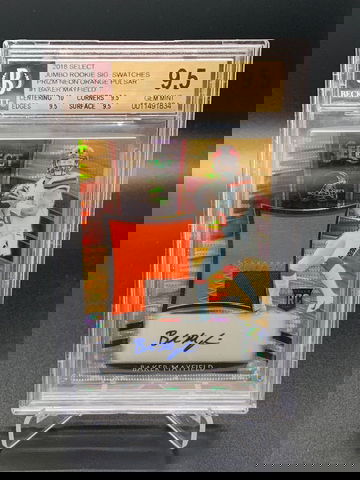2018 Baker Mayfield Panini Select Jumbo Neon Orange Pulsar RPA #8/23 BGS 9.5