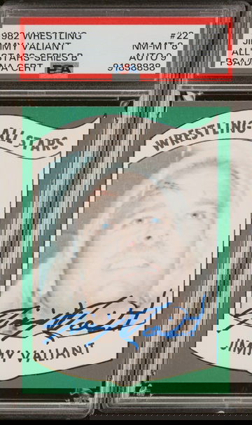 1982 Wrestling All Stars Series B Jimmy Valiant PSA 8 Auto 9 Autograph Signed