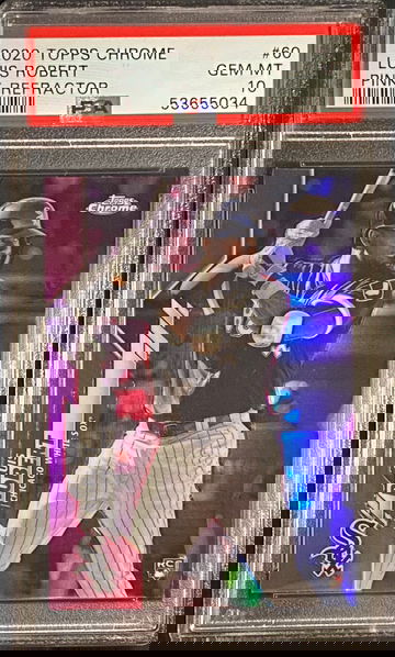 2020 Topps Chrome Luis Robert Pink Refractor Rookie RC White Sox PSA 10