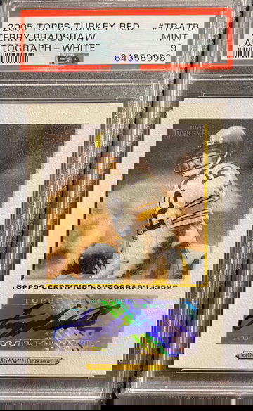 2005 Topps Turkey Red #TRATB Autograph White Terry Bradshaw PSA9 #25/25