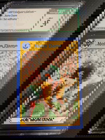 1990 Collegiate Collection Notre Dame Joe Montana #1 CSG 9 MINT