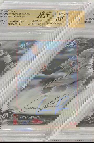 Cristian Pache BGS 9.5 2018 Bowman Chrome Prospect Auto #CPACP