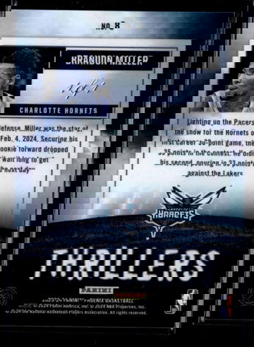 2023-24 Panini Phoenix Thrillers Brandon Miller #8 RC 1/1
