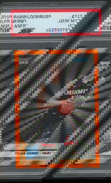 2019-20 Tyler Herro Donruss Orange Laser PSA 10 Rated Rookie #212 Gem Mint