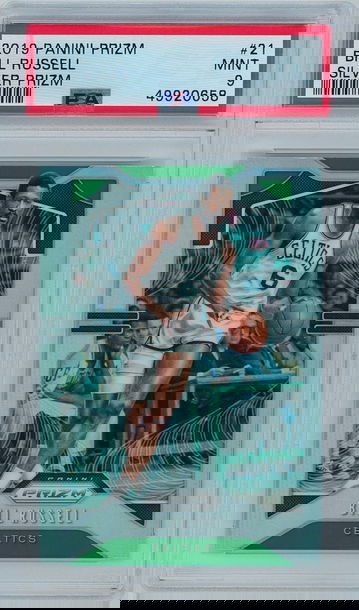 Bill Russell 2019 Panini Prizm #21 Silver Prizm PSA 9 Mint