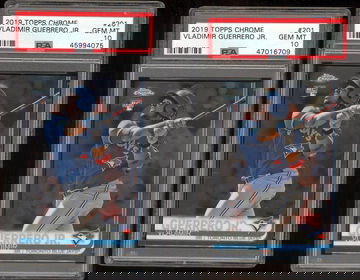 (2) 2019 Topps Chrome Vladimir Guerrero PSA 10 lot