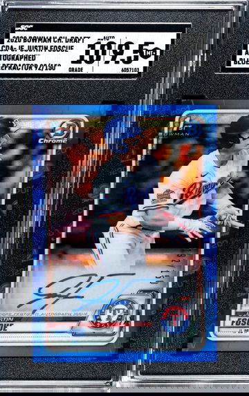 Justin Foscue True Blue Auto CDA-JF 2020 Bowman Chrome Draft 92/150