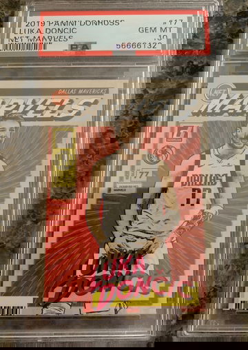 LUKA DONCIC 2019 PANINI DONRUSS NET MARVELS SP #17 PSA 10 GEM MINT MAVERICKS