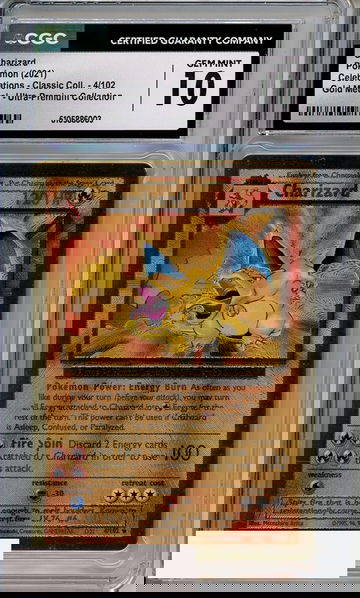 2021 POKEMON CELEBS CLASSIC COLL GOLD METAL UPC CHARIZARD #4 CGC 9