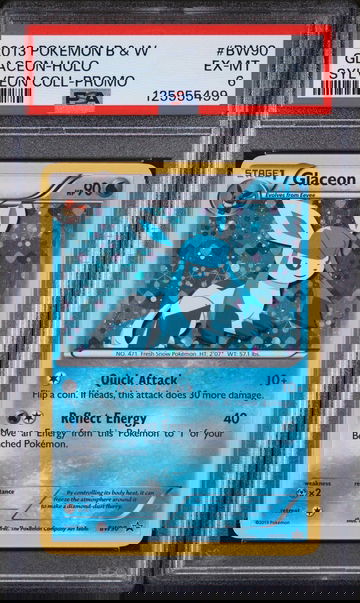 2011 Pokemon Black and White Black Star Promos Glaceon #BW90 PSA 6