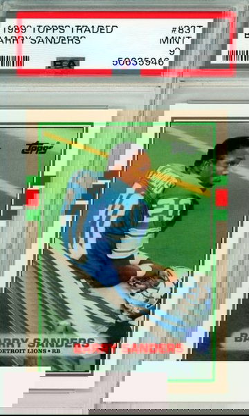 1989 TOPPS TRADED BARRY SANDERS #83T ROOKIE DETROIT LIONS HOF PSA MINT 9