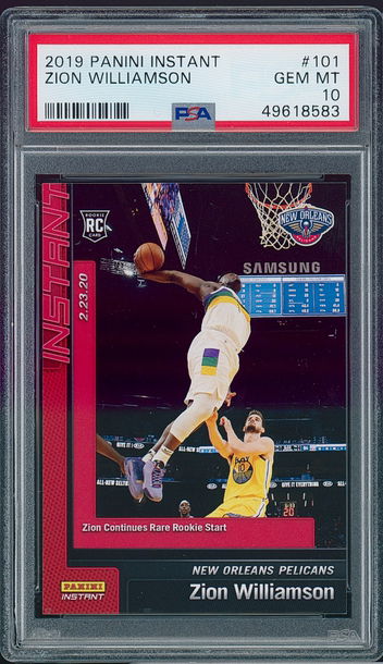 2019 Instant Zion Williamson #101 /658 PSA 10 POP 3