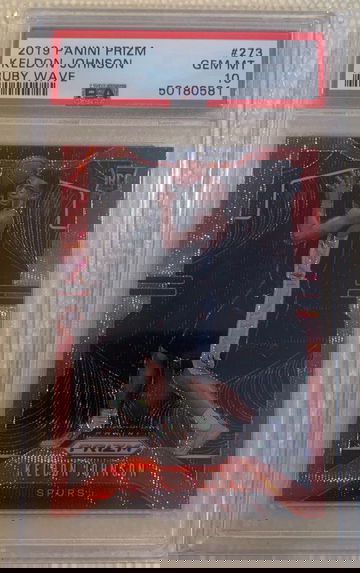 2019 Panini Prizm Keldon Johnson Red Wave Rookie PSA 10