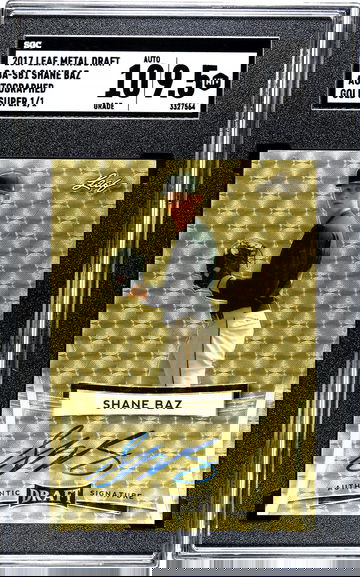 2017 Leaf Metal Draft Autographed Gold Super 1/1 Shane Baz SGC 9.5 w 10 Auto Pop 1!!!!