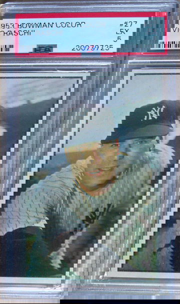 Vic Raschi 1953 Bowman Color #27 PSA 5 Yankees