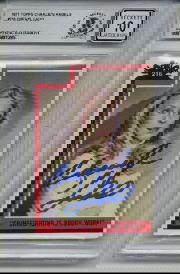 CHERYL LADD SIGNED 1977 TOPPS CHARLIE'S ANGELS #216 BECKETT BAS AUTO GRADE 10