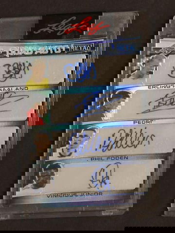 2022 Leaf Metal Quad Auto Erling Haaland Pedri Phil Foden Vinicius Jr #QA-04 /5