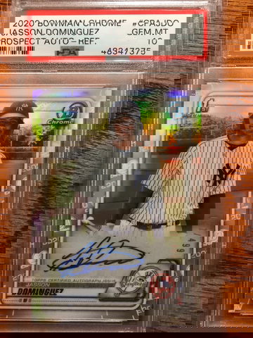 2020 Bowman Chrome Jasson Dominguez Refractor Auto /499 PSA 10