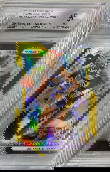 2018-19 Panini Prizm Prizms Black Gold Kareem Abdul-Jabbar #115 BGS 9 Mint