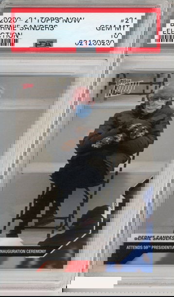 2020 TOPPS NOW BERNIE SANDERS #21 ELECTION INAUGURATION DAY PSA 10 GEM MT