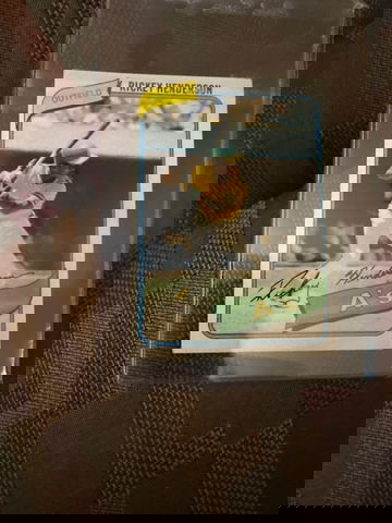 This Iconic 1980 topps card of Hall of Famer Rickey Henderson