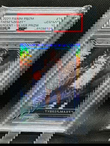 2020 Panini prizm Tyrese Maxey emergent silver PSA 10