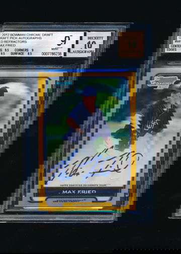 2012 Bowman Chrome Max Fried Gold Refractor Auto RC /50, BGS 9 MINT