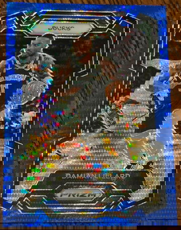 2023-24 Panini Prizm SSP BLUE SEISMIC Damian Lillard #35 #d 94/99 RARE