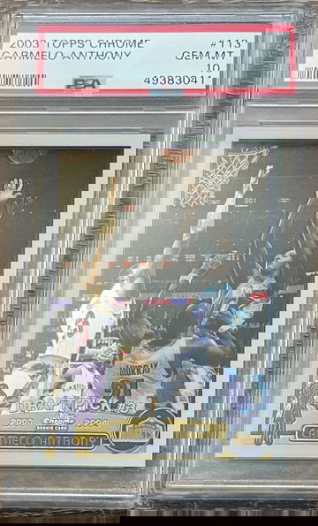 2003-04 topps chrome Carmelo Anthony psa 10 gem mint rookie card rc