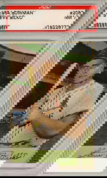 1954 BOWMAN STEVE BILKO #206 PSA 7 NM