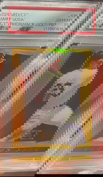 2024 Select Sammy Sosa Throwback Gold Prizm /10 PSA 10