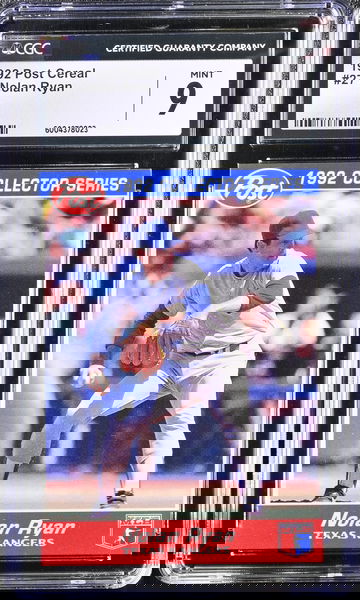 1992 POST CEREAL NOLAN RYAN #27 rare CGC 9