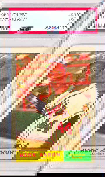 1961 Topps #415 Hank Aaron PSA 3 - JUST GRADED! NEW CASE!