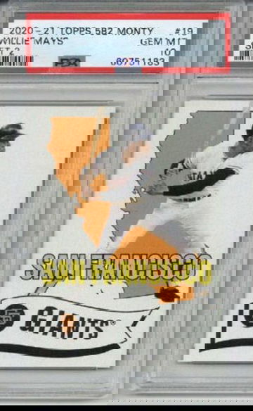 2020-21 TOPPS 582 MONTGOMERY SET 2 #19 WILLIE MAYS CARD GIANTS PSA 10 LOW POP