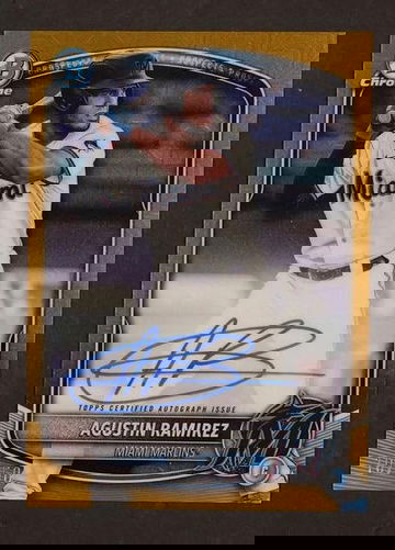 2023 Bowman Chrome #BMA-AR Agustin Ramirez Gold /50 Auto