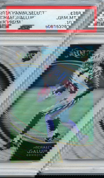 Michael Gallup 2018 Panini Select Silver Prizm Field Level Rookie PSA 10 