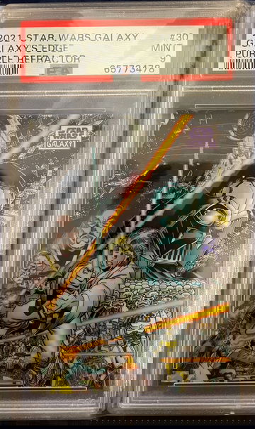 2021 Topps Chrome Star Wars Galaxy Galaxy's Edge Purple Refractor #/25 PSA 9 Mint