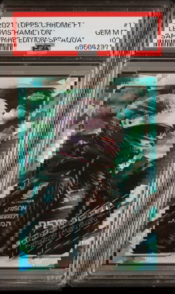 2021 Topps Chrome Sapphire F1 Lewis Hamilton Aqua /99 Image Variation IV SP SSP #1 Mercedes