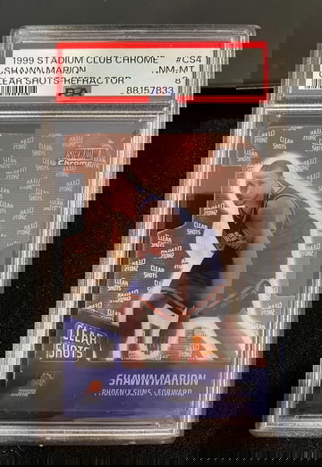 1999 Stadium Club Chrome Shawn Marion Clear Shots Refractor PSA 8