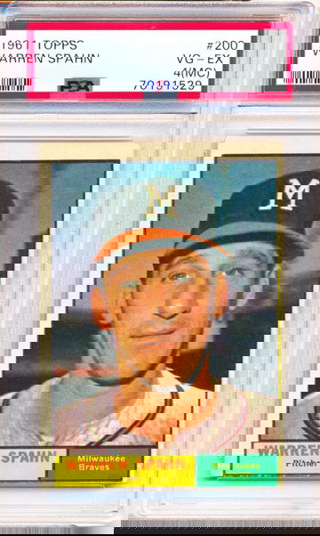 1961 Topps #200 Warren Spahn PSA 4 - JUST GRADED! NEW CASE!