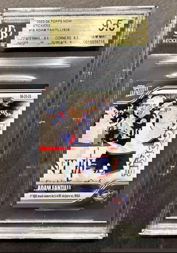 2023-24 Topps Now Sticker #16 Adam Fantilli Rookie BGS 9.5 Gem Mint