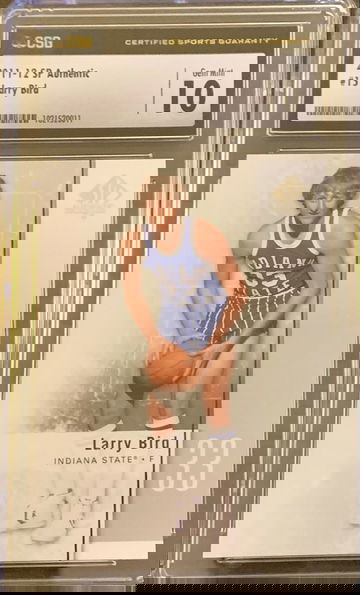 2011 - 12 SP Authentic #15 Larry Bird - Graded CSG 10 Gem Mint  - Indiana State
