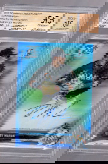 Riley Mahan 2017 Bowman 70th Blue Refractor Auto